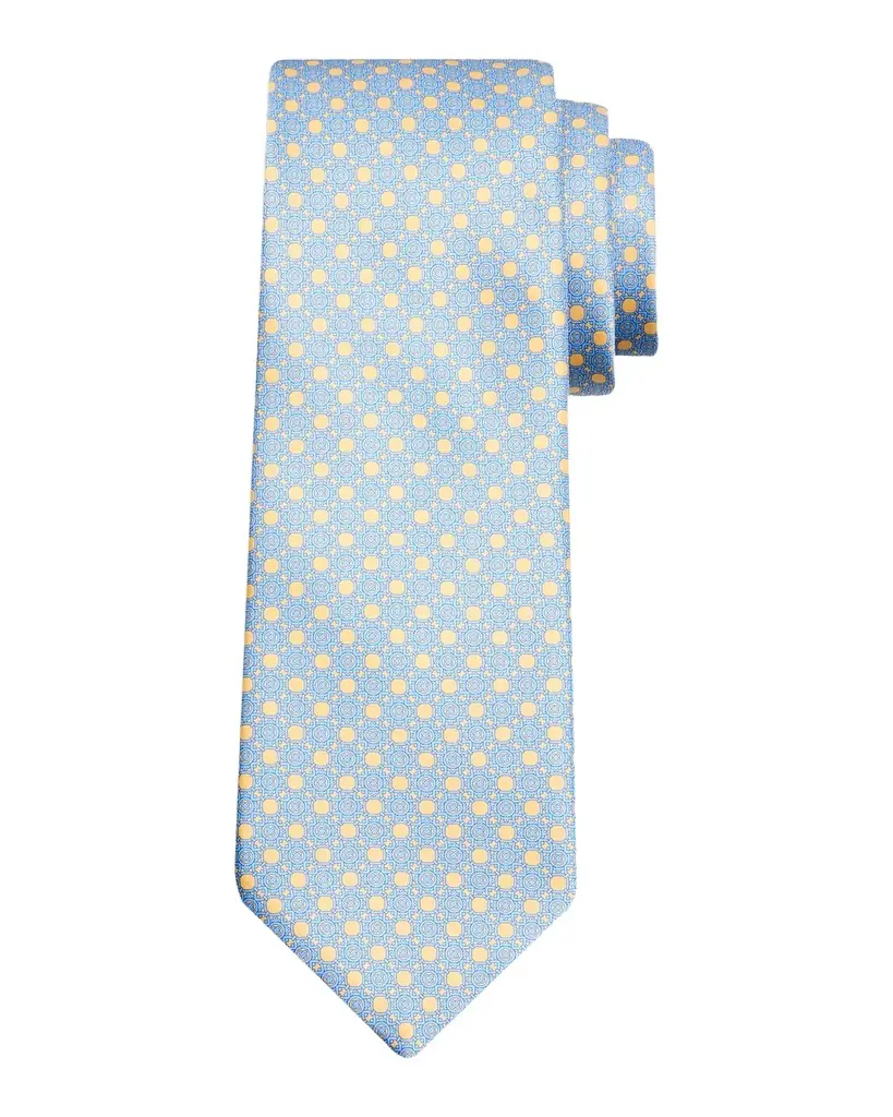 Stefano Ricci Men 's Geometric Circle Silk Tie