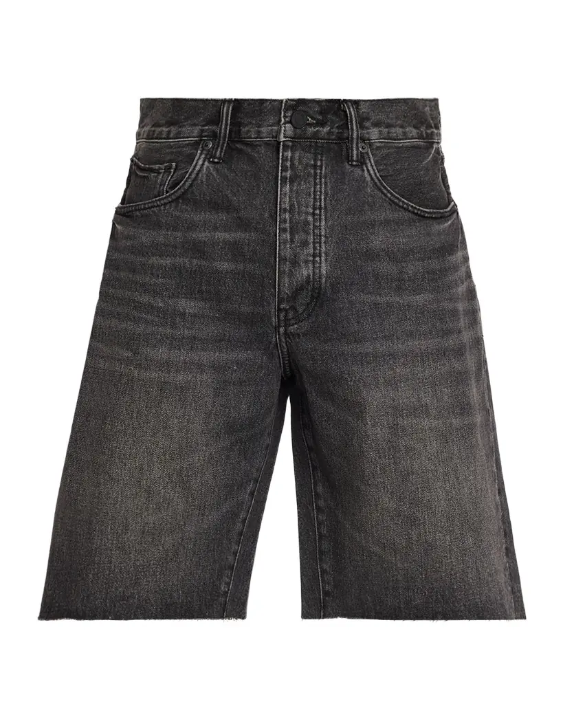 PURPLE Men 's Kamari Relaxed Fit Black Denim Shorts