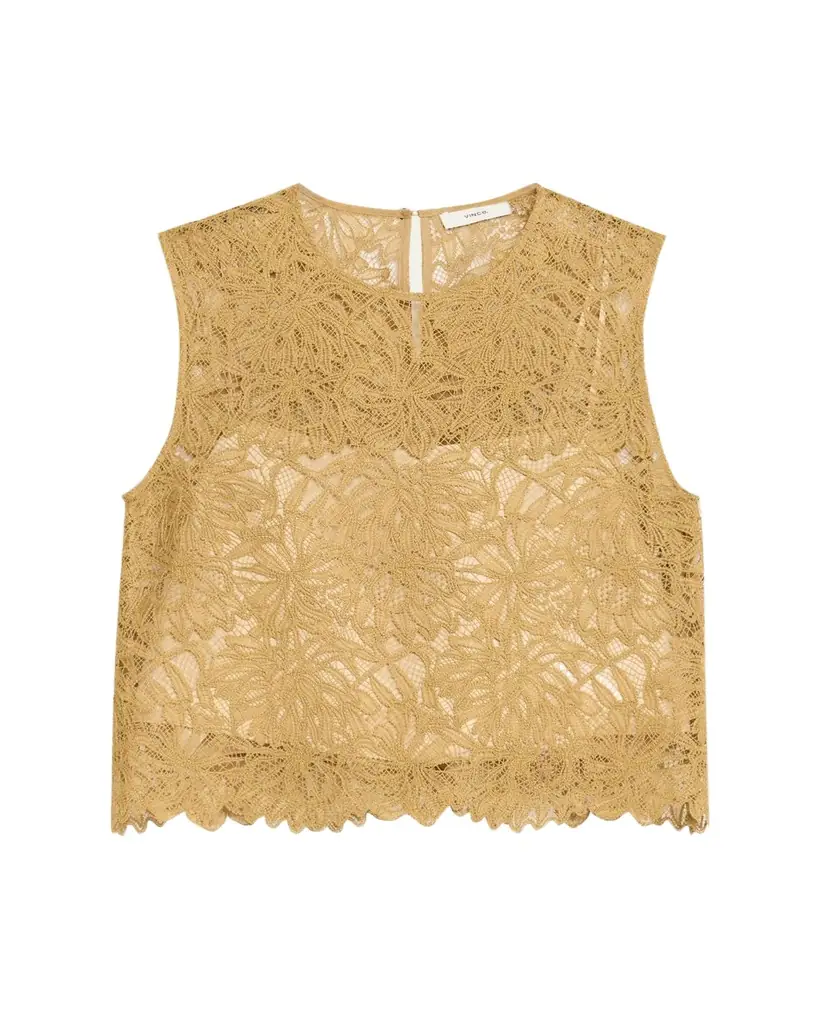 Vince Sleeveless Floral Lace Top