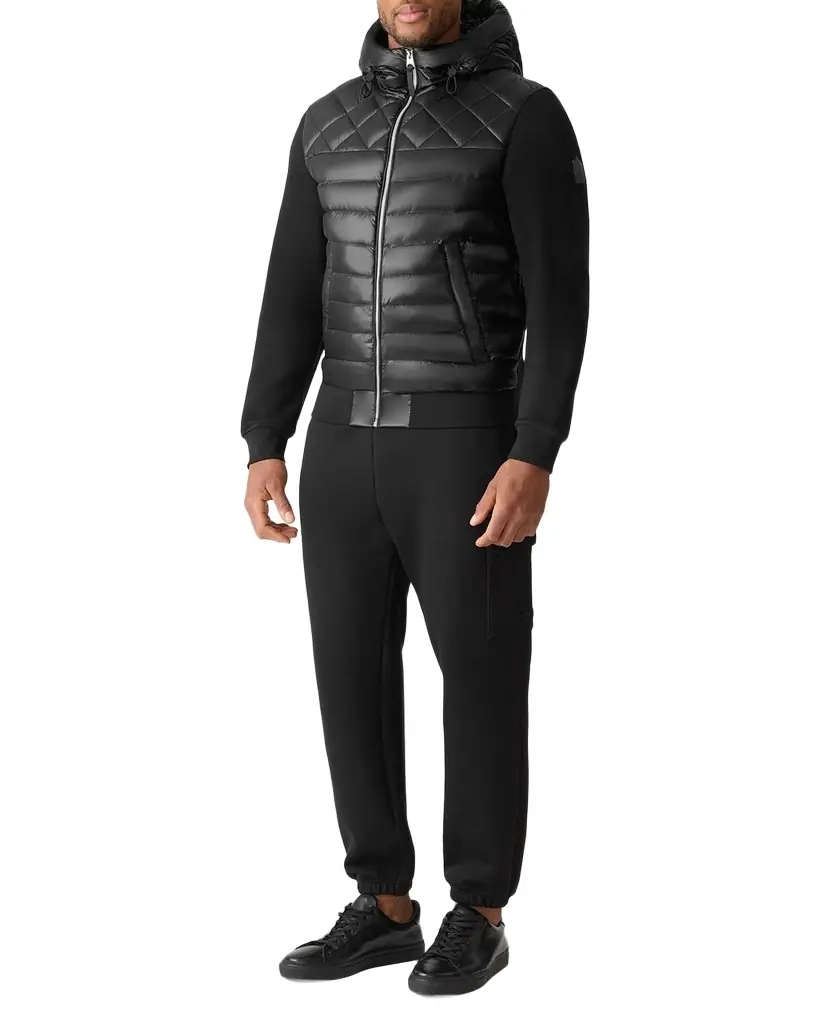 Mackage Men 's Fletcher Mixed-Media Down Hooded Jacket