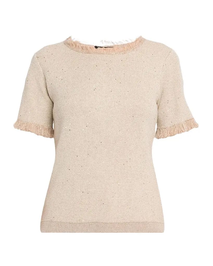 Kobi Halperin Kate Fringe-Trim Sequin Knit Sweater