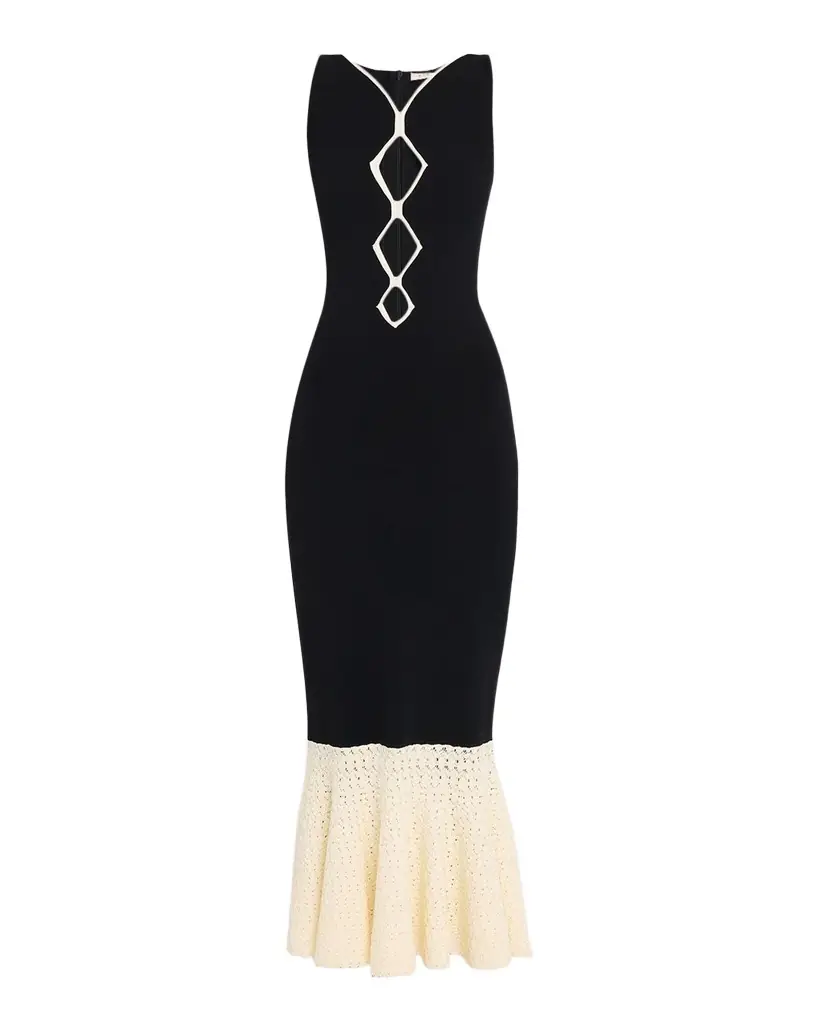 Et Ochs Maude Crochet-Hem Knit Midi Dress