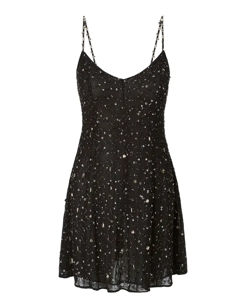 STAUD Emily Embellished Tulle Mini Dress