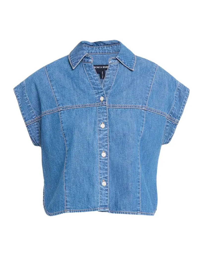 Veronica Beard Nestor Denim Button-Down Shirt