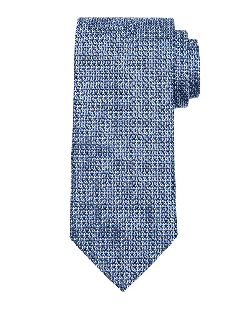 Brioni Men 's Micro-Geometric Square Jacquard Silk Tie