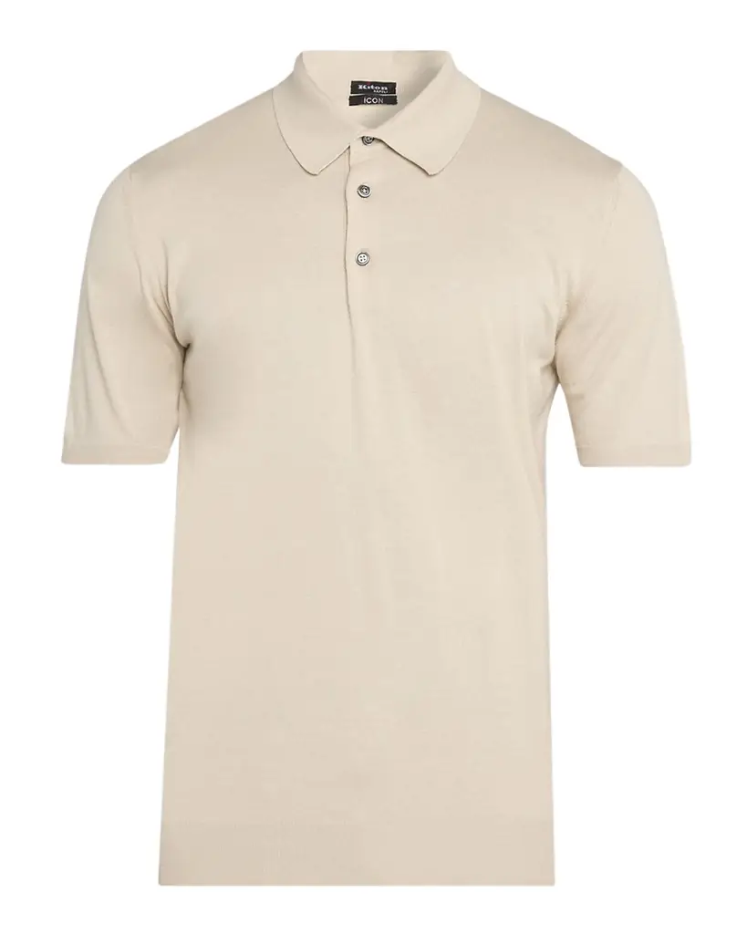 Kiton Men 's Cotton Knit Polo Shirt