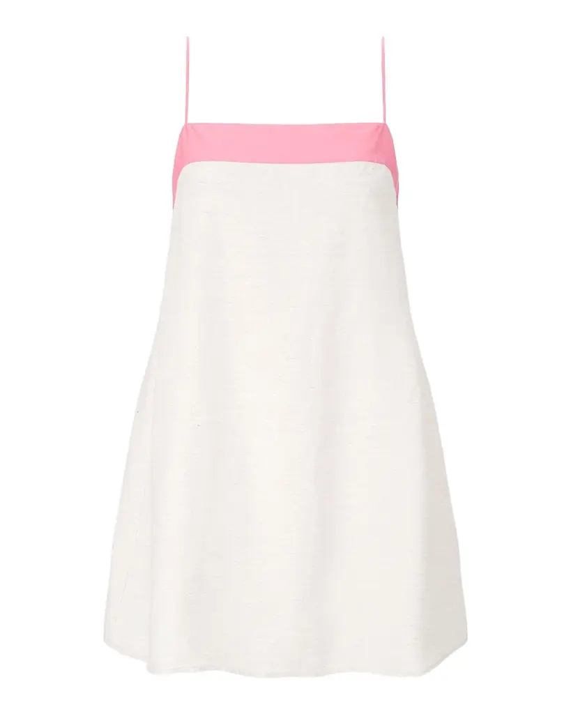 STAUD Laura Linen Mini Dress