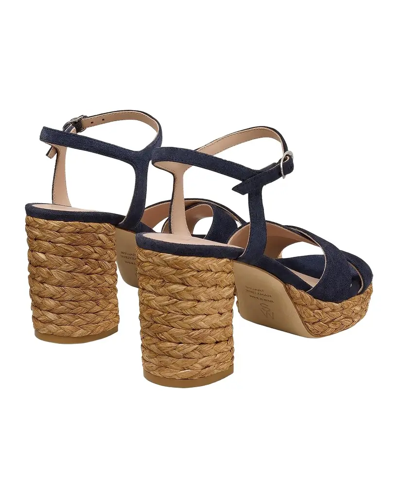 Stuart Weitzman 80mm Dayna Suede Espadrille Platform Sandals