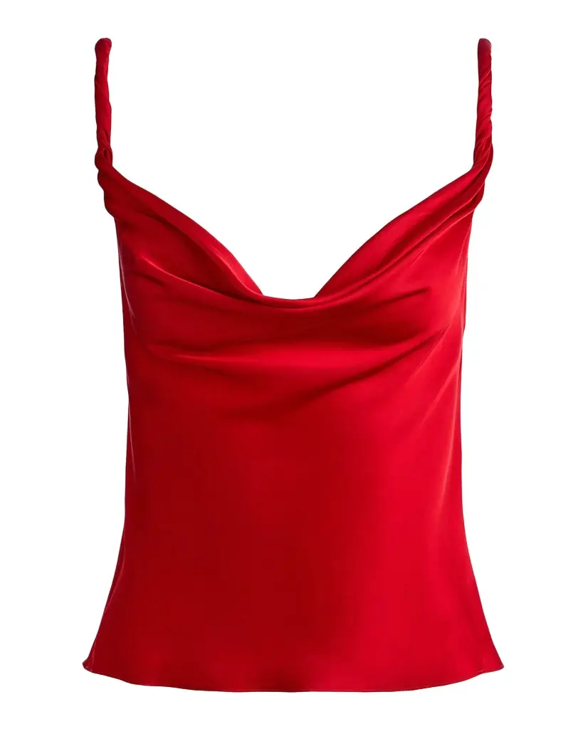 ALICE + OLIVIA Monique Twist Strap Cowl-Neck Blouse