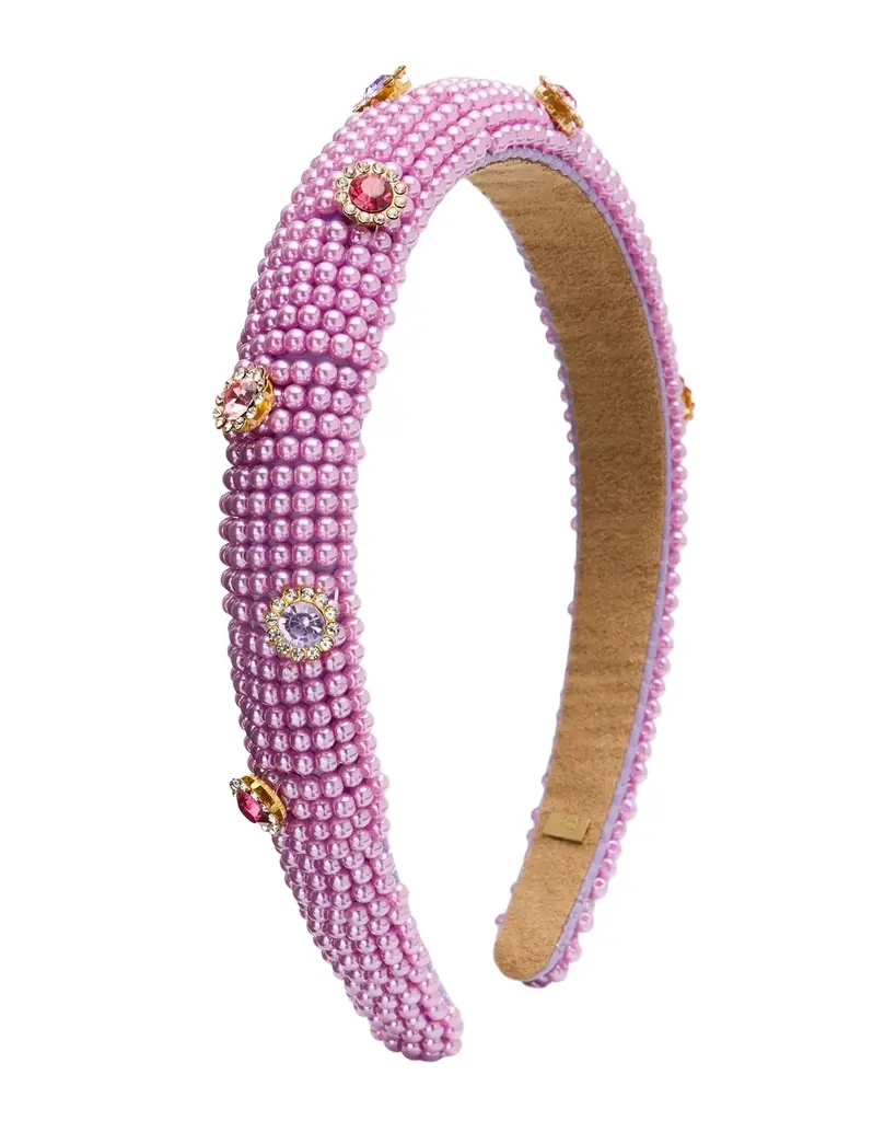 Bari Lynn Girl 's Jewel-Embellished Faux Pearl Headband