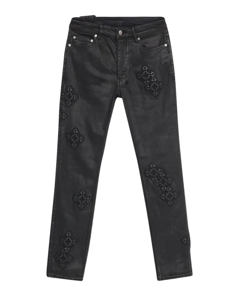 Ksubi Men 's Chitch Backstage Stardom Embroidered Black Denim Jeans