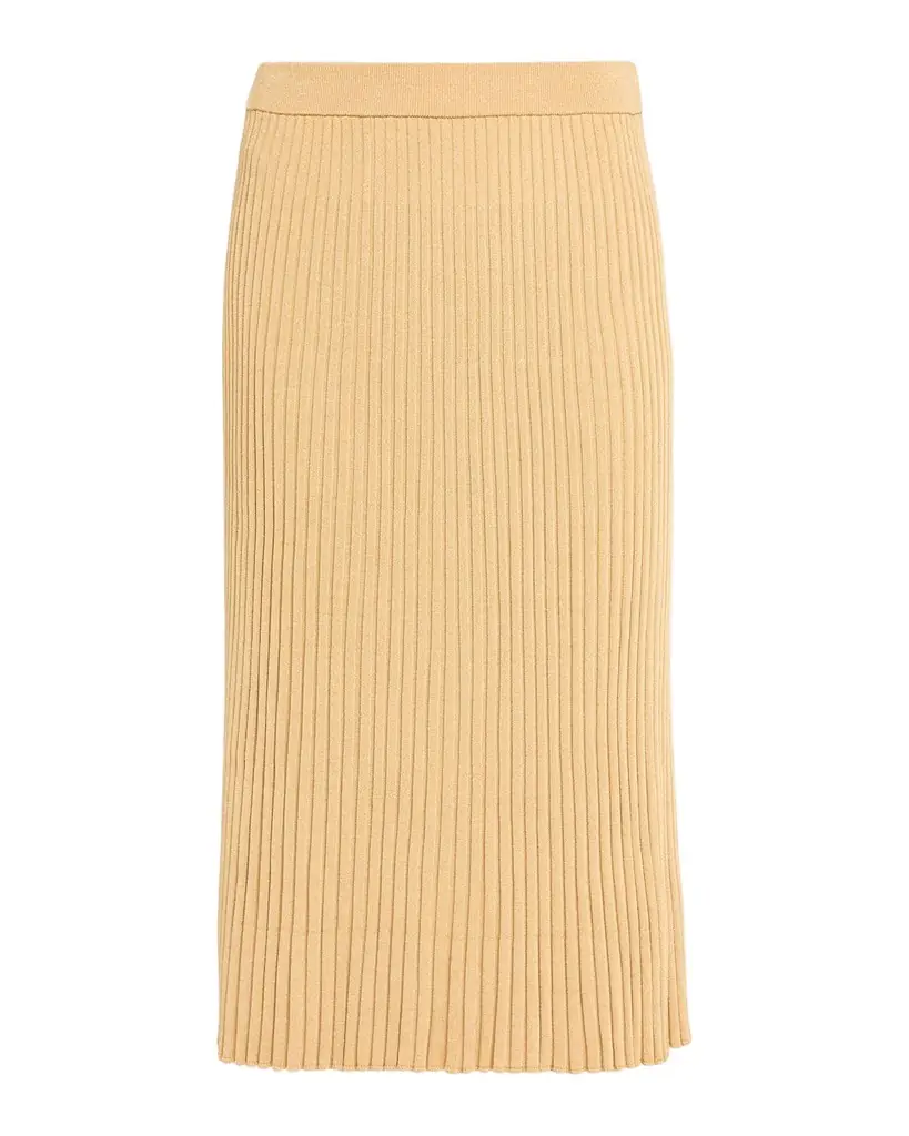 Zimmermann Luna Metallic Ribbed Midi Skirt