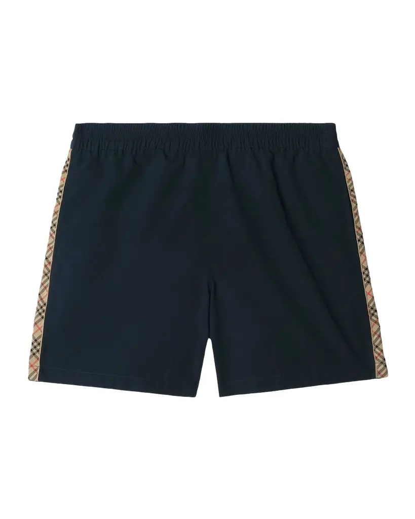 Burberry Men 's Nylon Check-Trim Swim Trunks