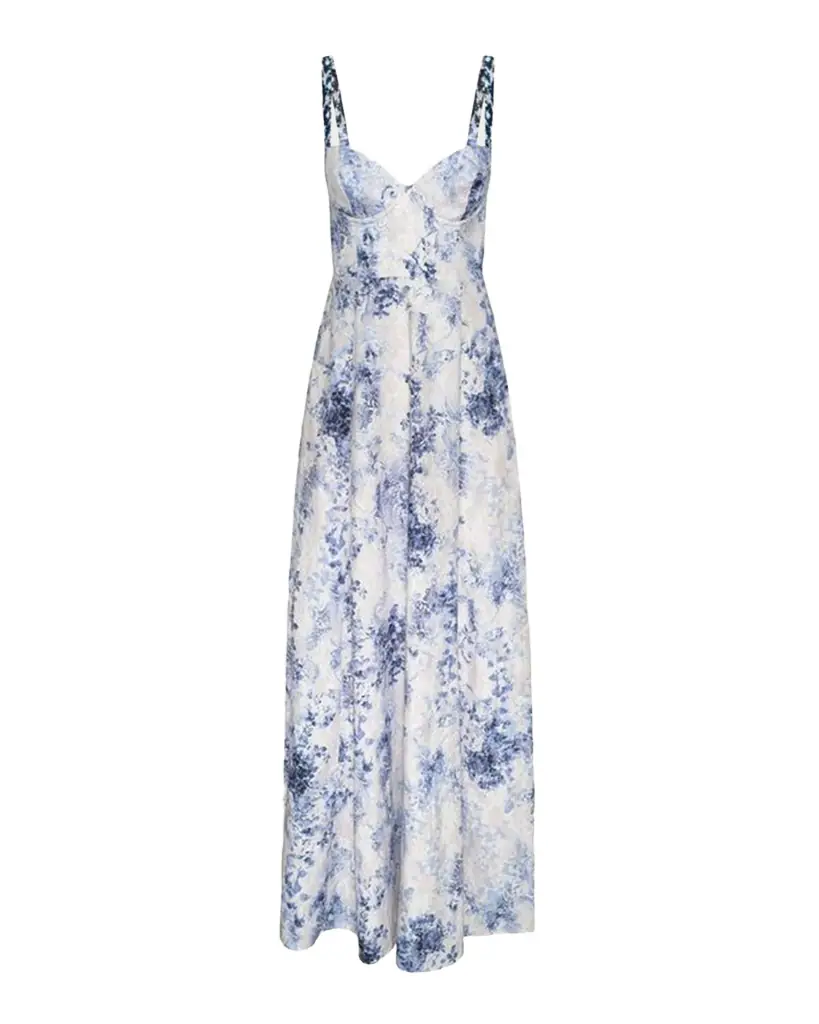 L 'Agence Sutton Beaded-Strap Maxi Dress
