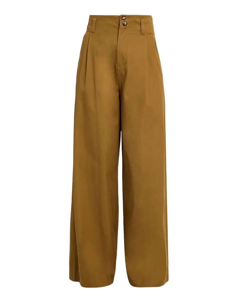 Zimmermann Luna Drill High-Rise Wide-Leg Tailored Pants