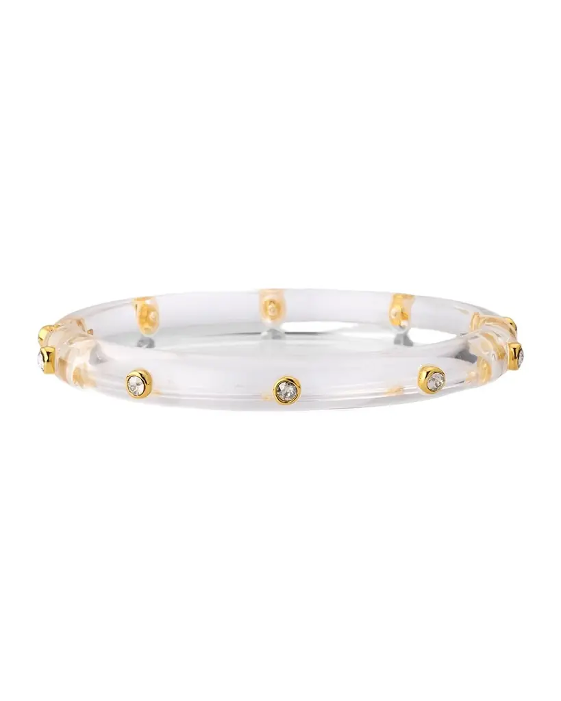 Alexis Bittar Crystal Studded Lucite Hinge Bracelet