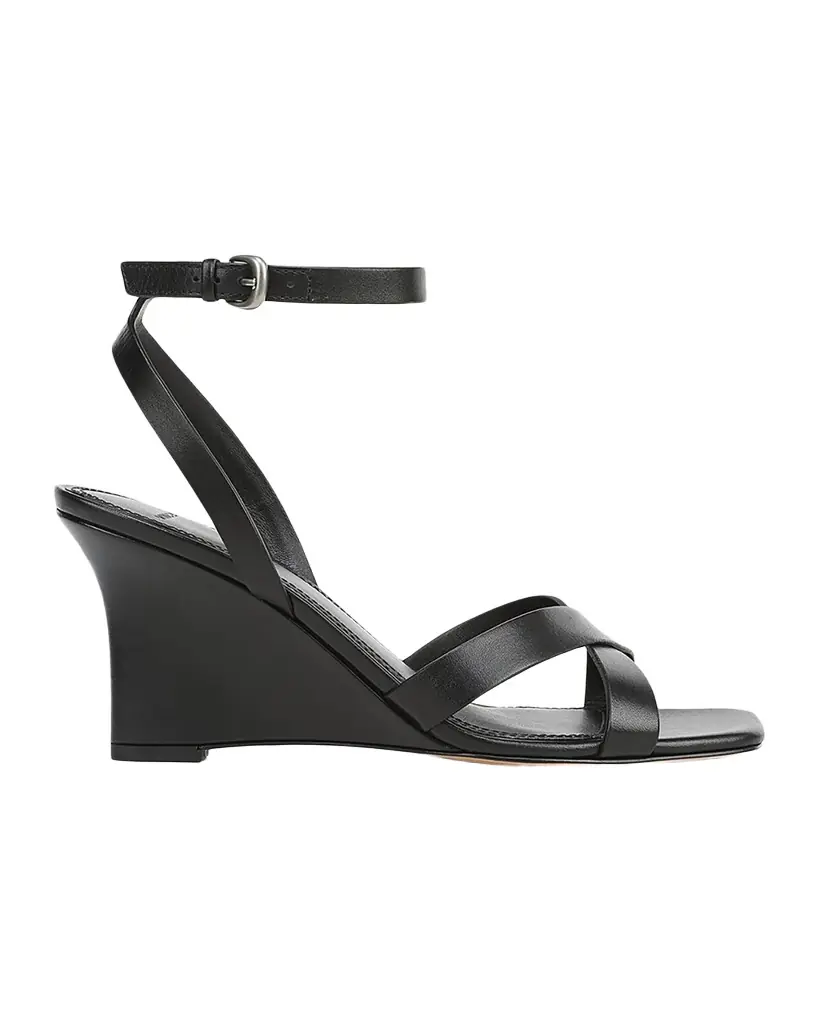 Vince 75mm Parma Leather Wedge Sandals