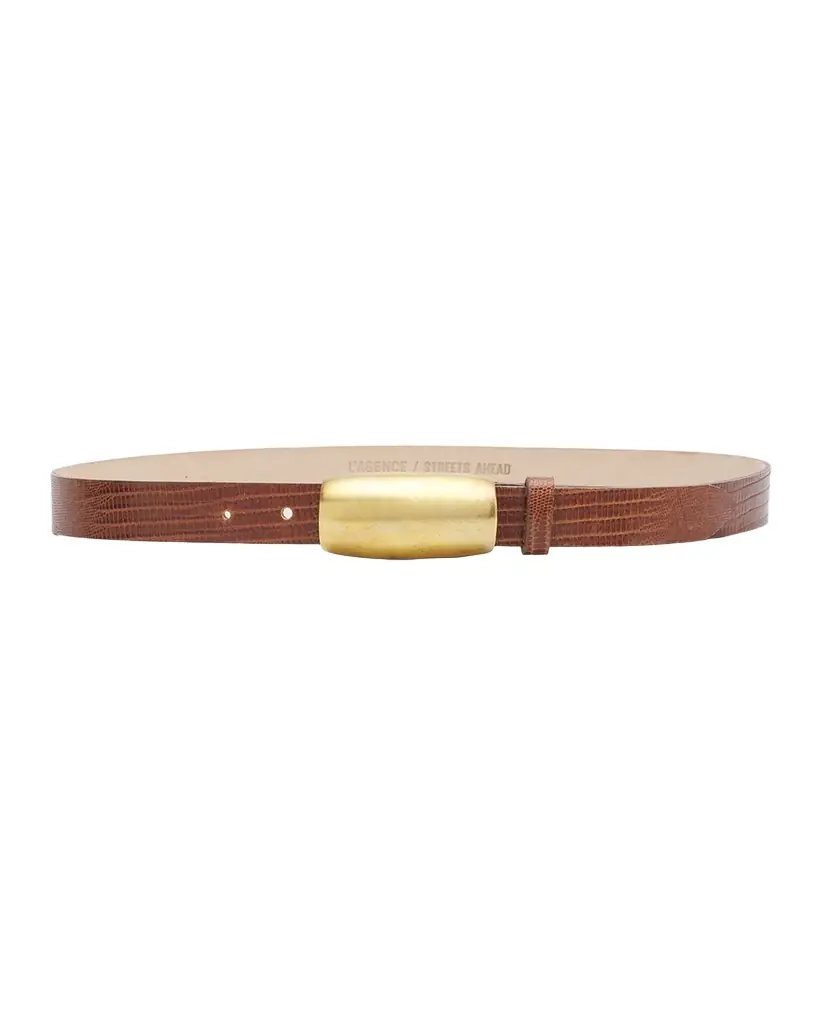 L 'Agence x Streets Ahead Marlowe Croc-Embossed Leather Belt