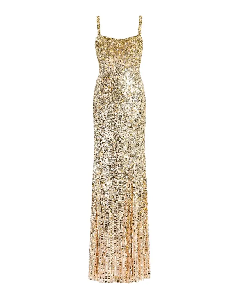 Jenny Packham Mirabeau Crystal Sequined Trumpet Gown