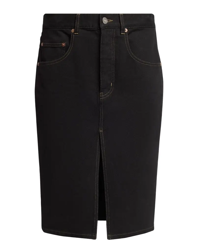 Saint Laurent Baggy Denim Pencil Skirt