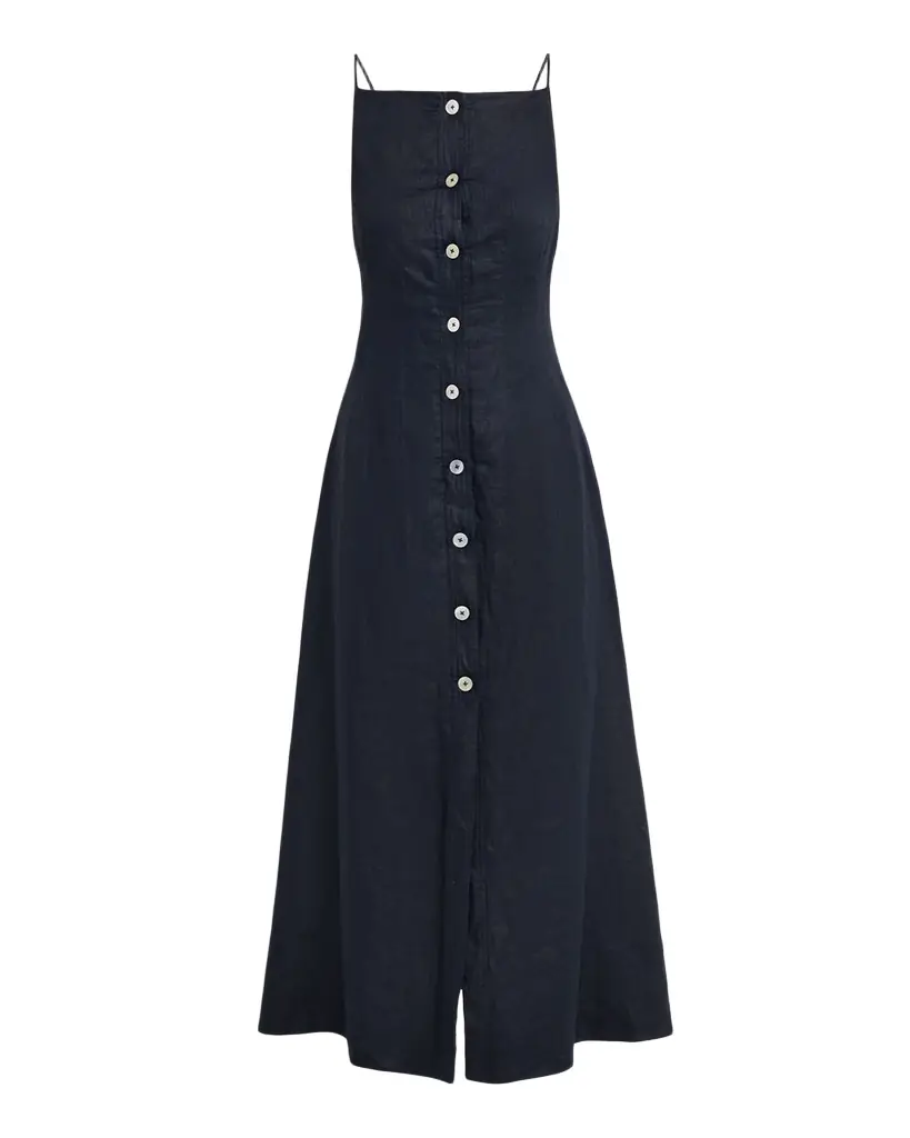 Veronica Beard Georges Linen Midi Dress