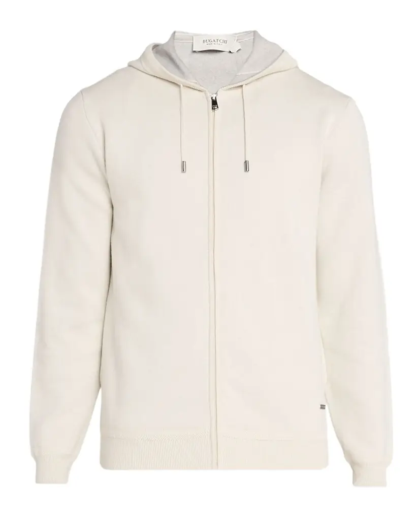 Bugatchi Men 's Cotton Knit Full-Zip Hoodie