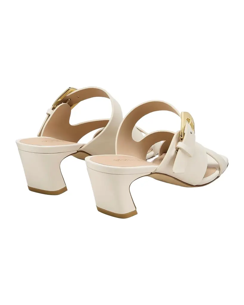 Stuart Weitzman 50mm Sai Leather Slide Sandals