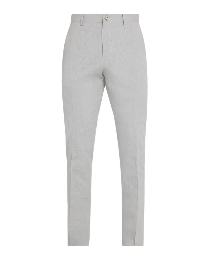 Bugatchi Men 's Sharkskin Cotton Slim Flat-Front Chino Pants