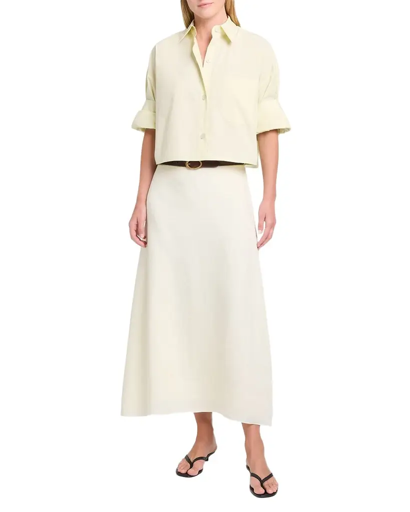 TWP The A-Line Linen Skirt