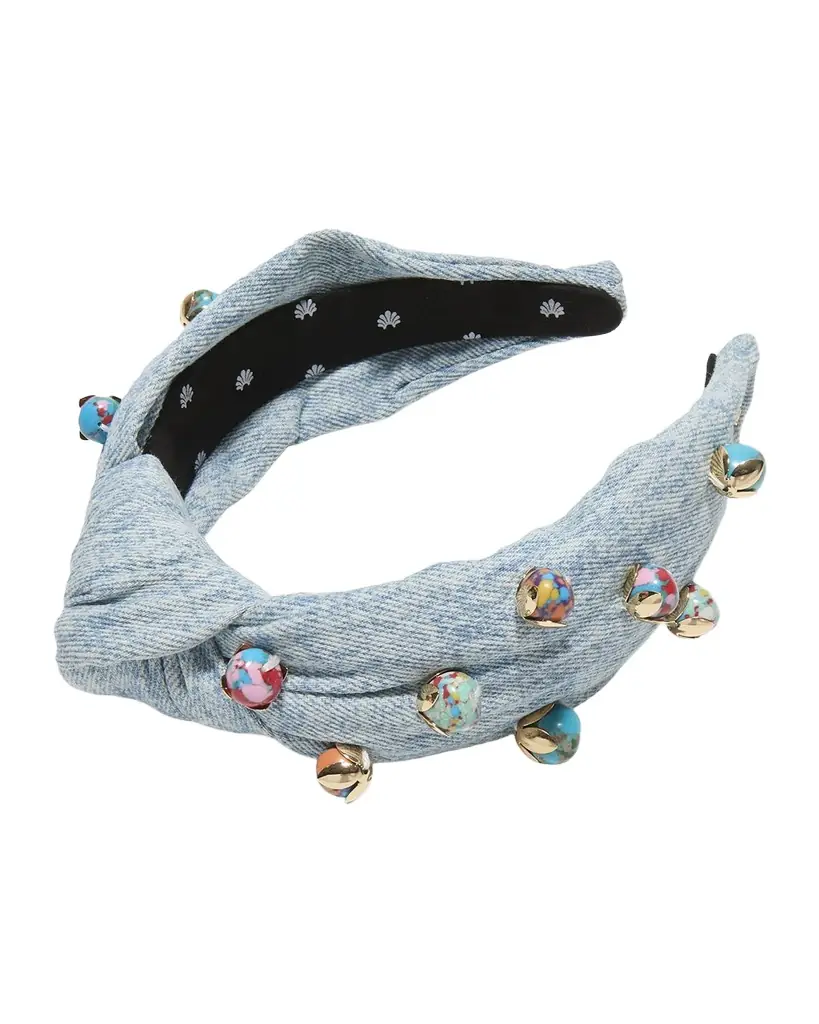 Lele Sadoughi Knotted Denim Terrazzo Headband