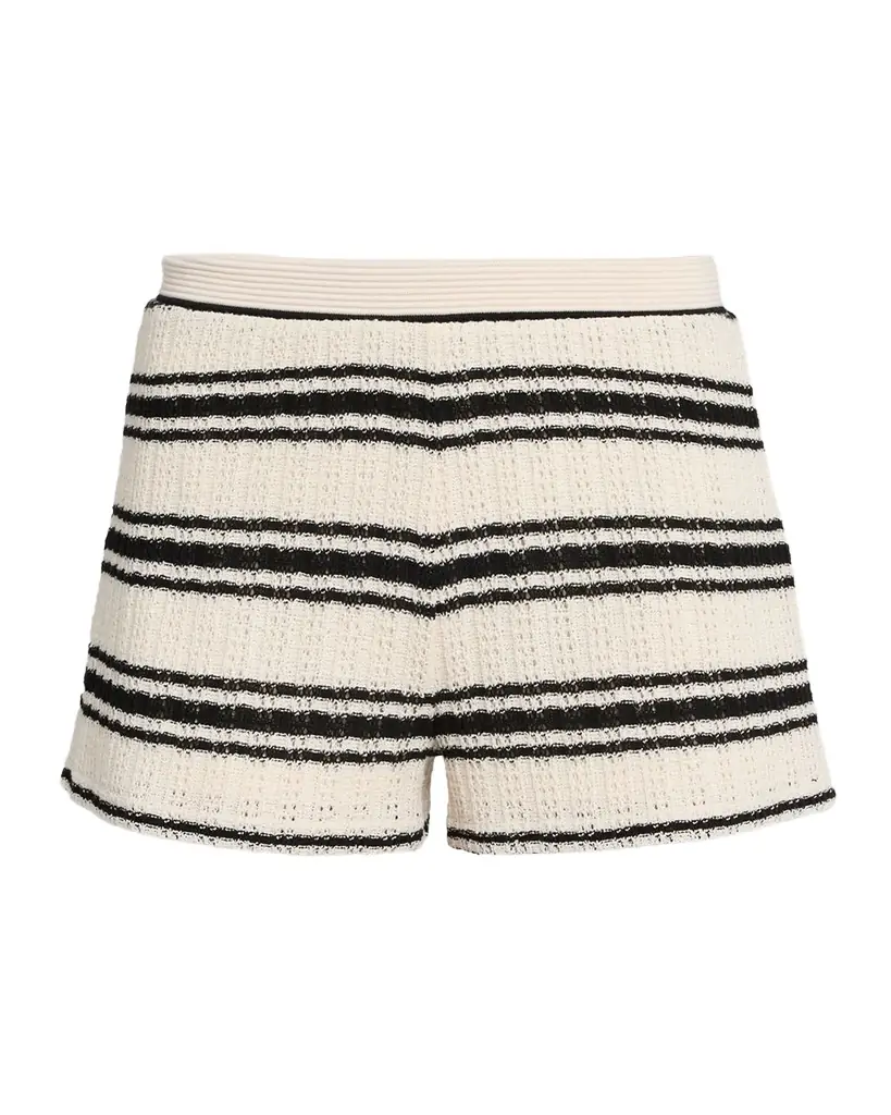 Ramy Brook Olympia Striped Crochet Shorts