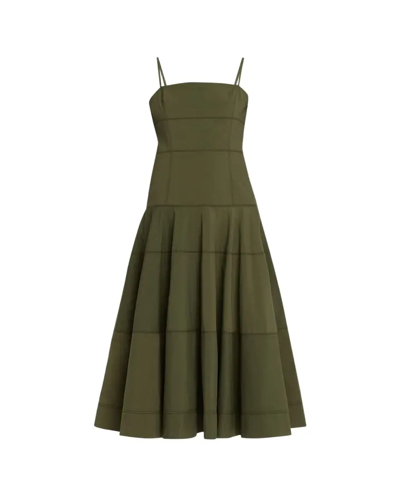 Veronica Beard Ilona Tiered Faille Midi Dress