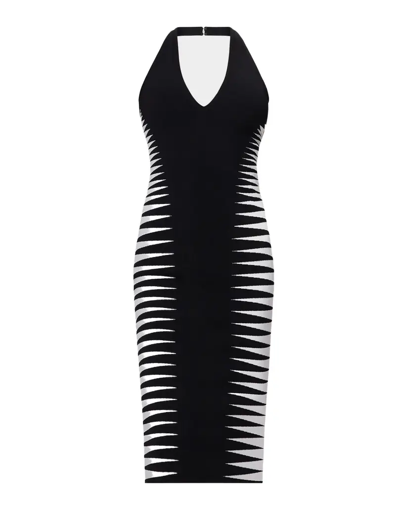 Herve Leger The Amaris Geometric Bandage Midi Dress