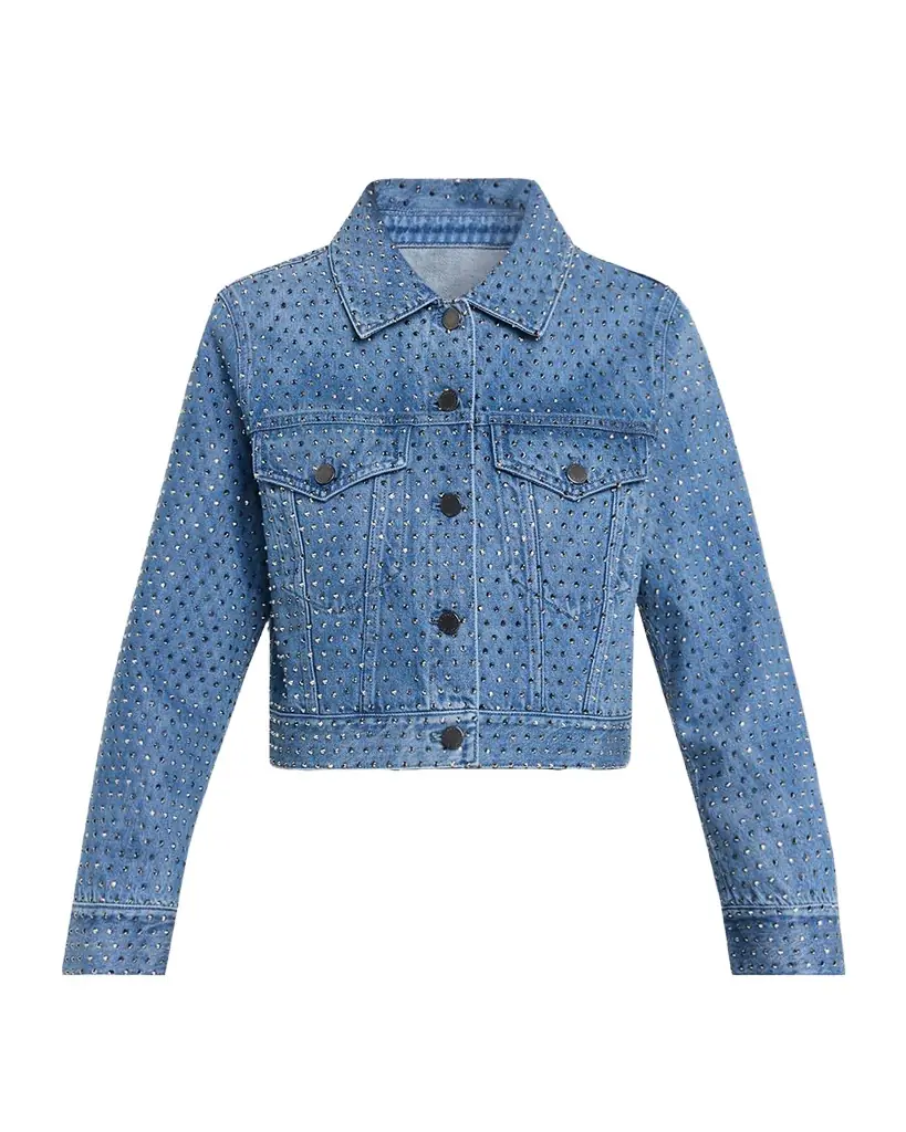ALICE + OLIVIA Chloe Embellished Denim Jacket