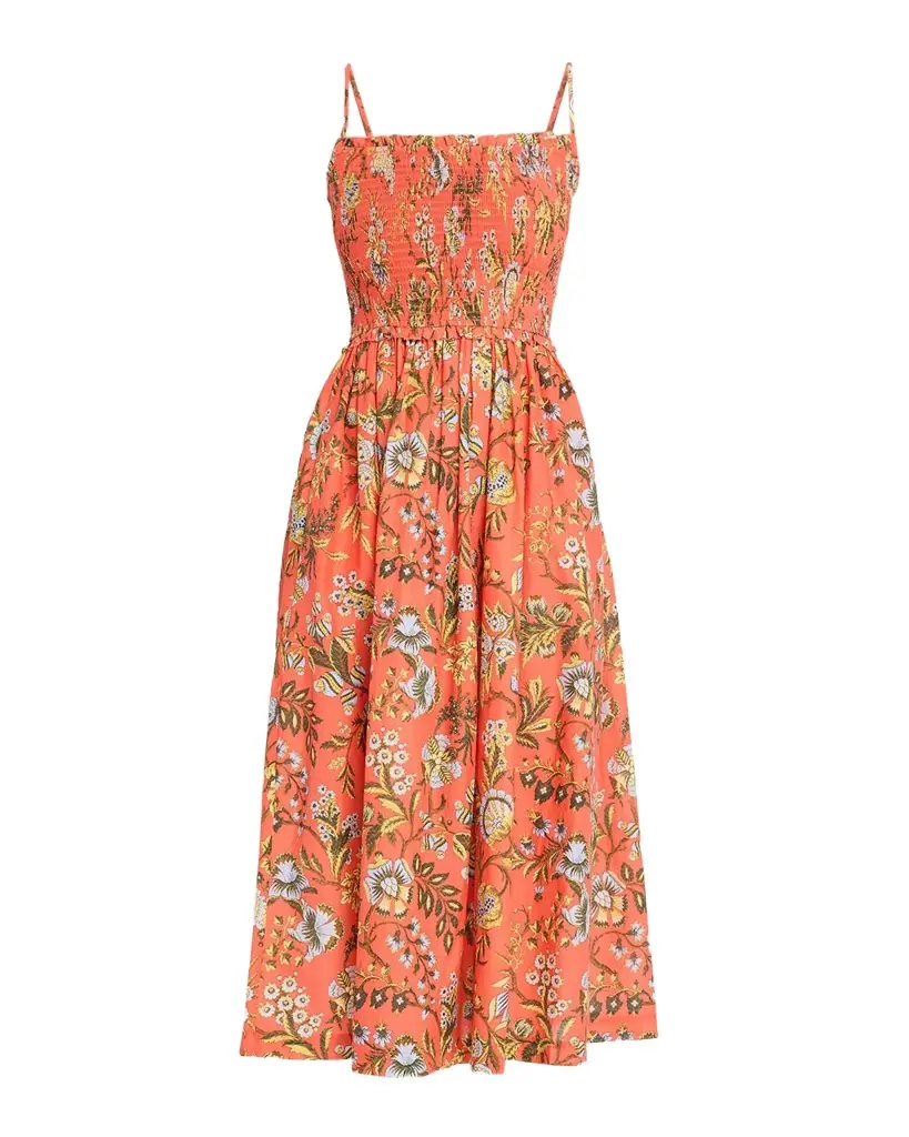 Cara Cara Carmen Floral Smocked Midi Dress