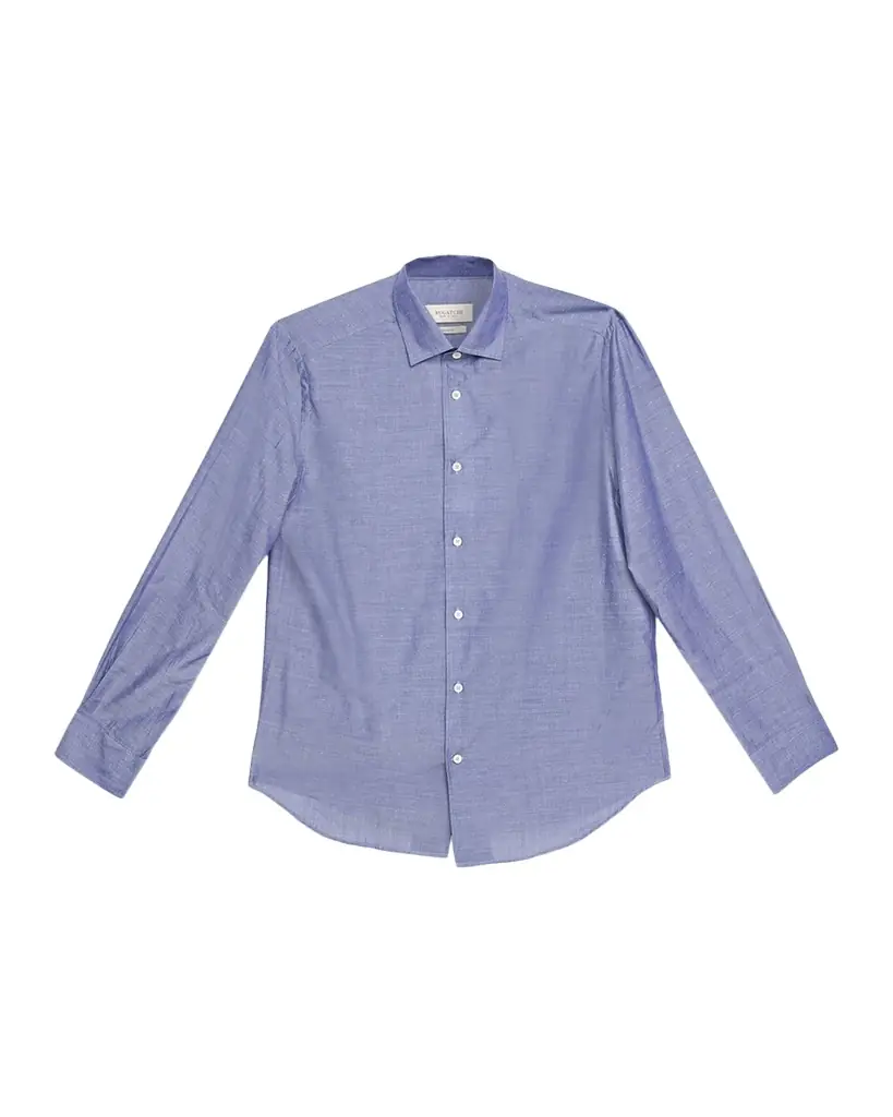Bugatchi Men 's Axel Cotton and Linen Button-Down Shirt