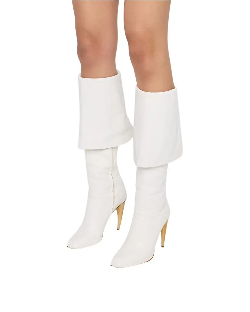 McQueen 105mm Horn Leather Knee-High Boots