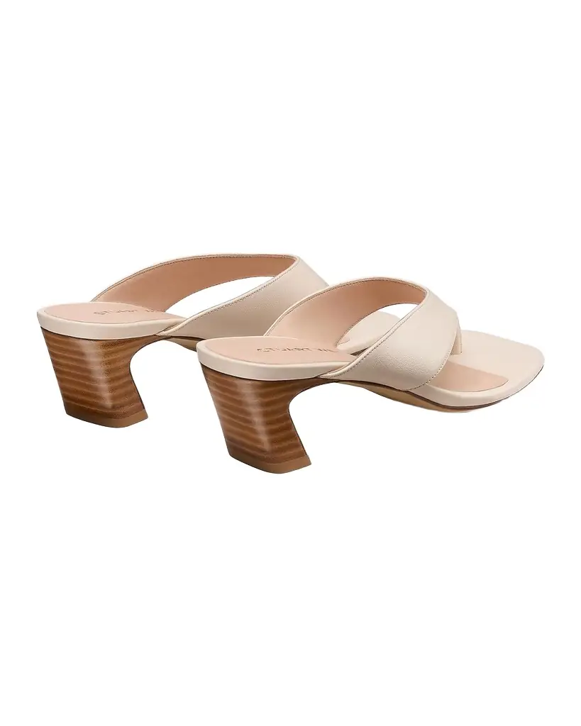 Stuart Weitzman 50mm Stassi Leather Thong Sandals