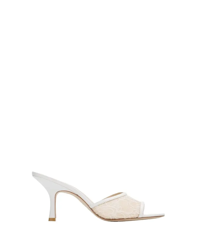Stuart Weitzman Bareitall 5mm Lace Slide Sandals