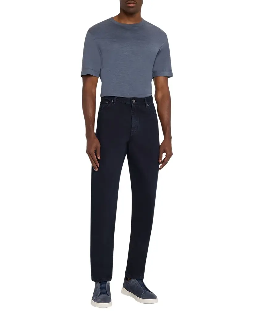 ZEGNA Men's Cotton Slim Fit Five-Pocket Pants