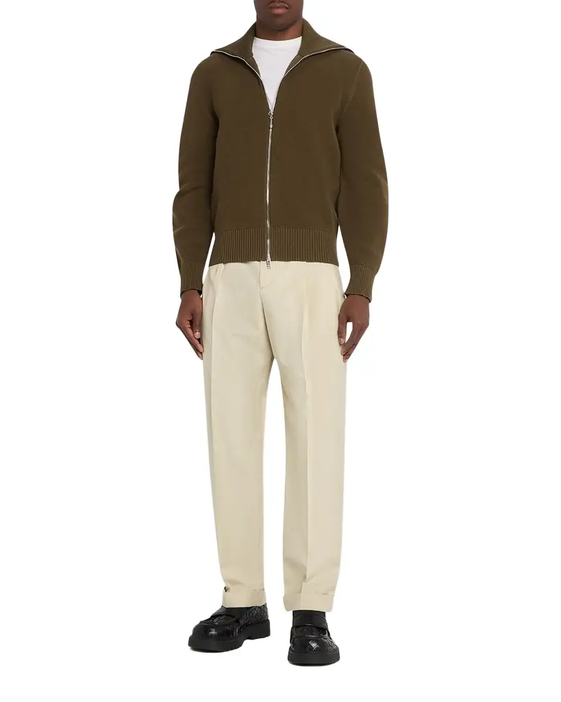 Bottega Veneta Men's Wool and Cotton Tapered-Leg Trousers