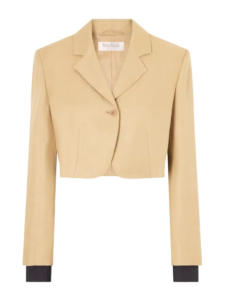 Max Mara Cropped Linen-twill Blazer