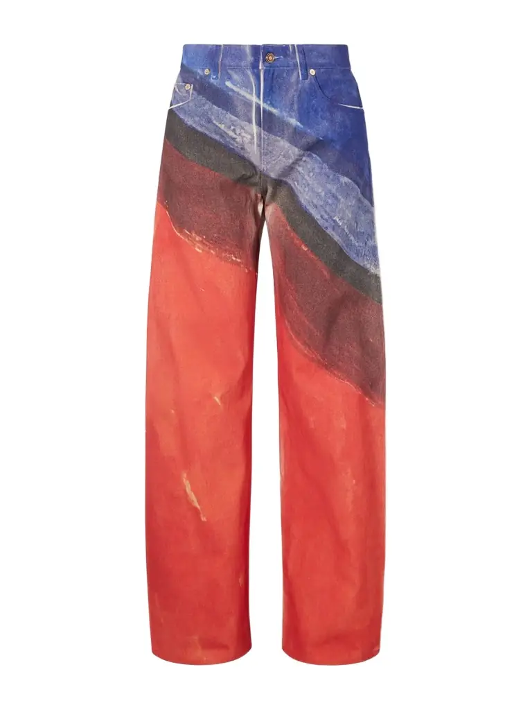 Gabriela Hearst Amoret Printed High-rise Barrel-leg Recycled Jeans