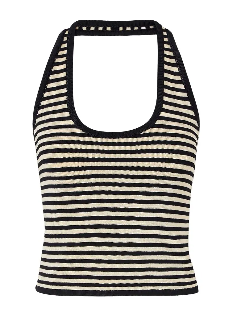 Calle Del Mar Halterneck Striped Knitted Top