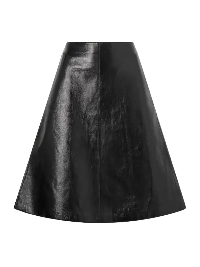 AMI PARIS Leather Midi Skirt