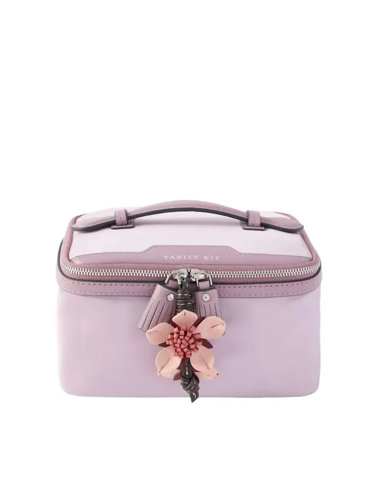 Anya Hindmarch Sakura Blossom Leather-trimmed Shell Cosmetics Case