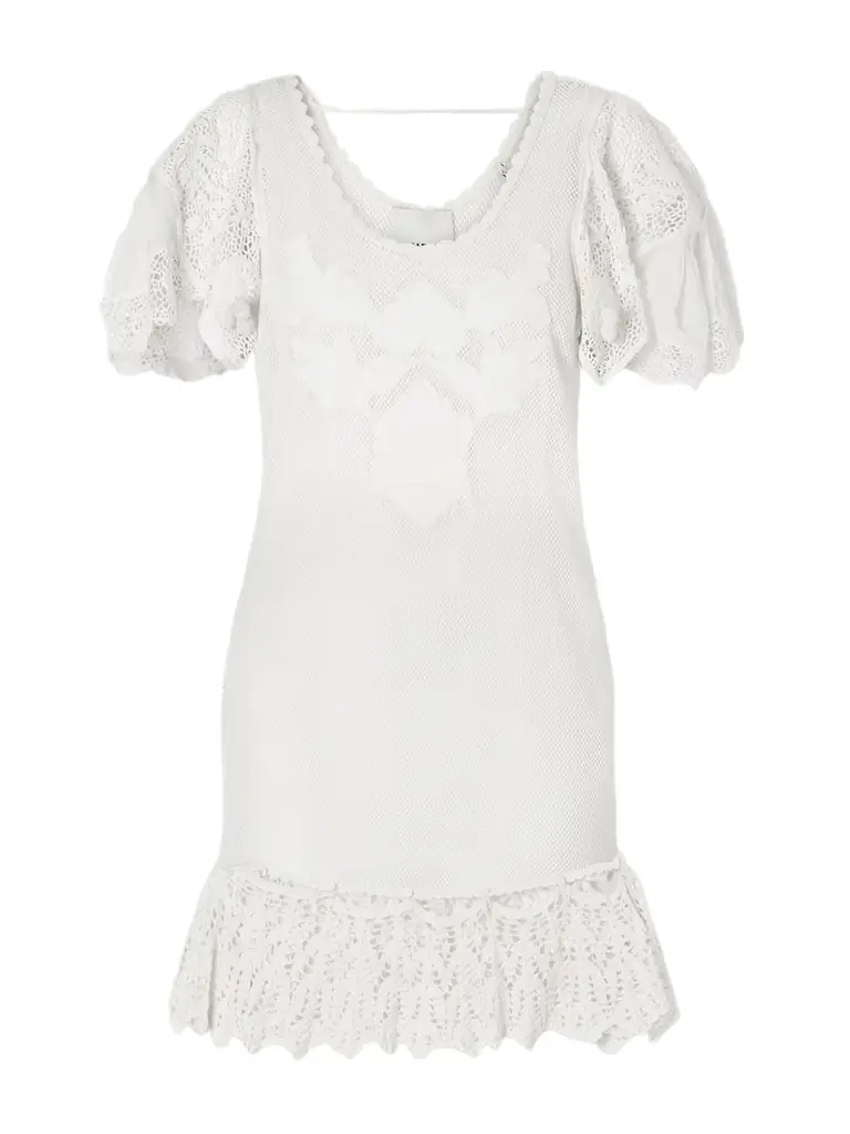 Isabel Marant Diena Crocheted Cotton Mini Dress
