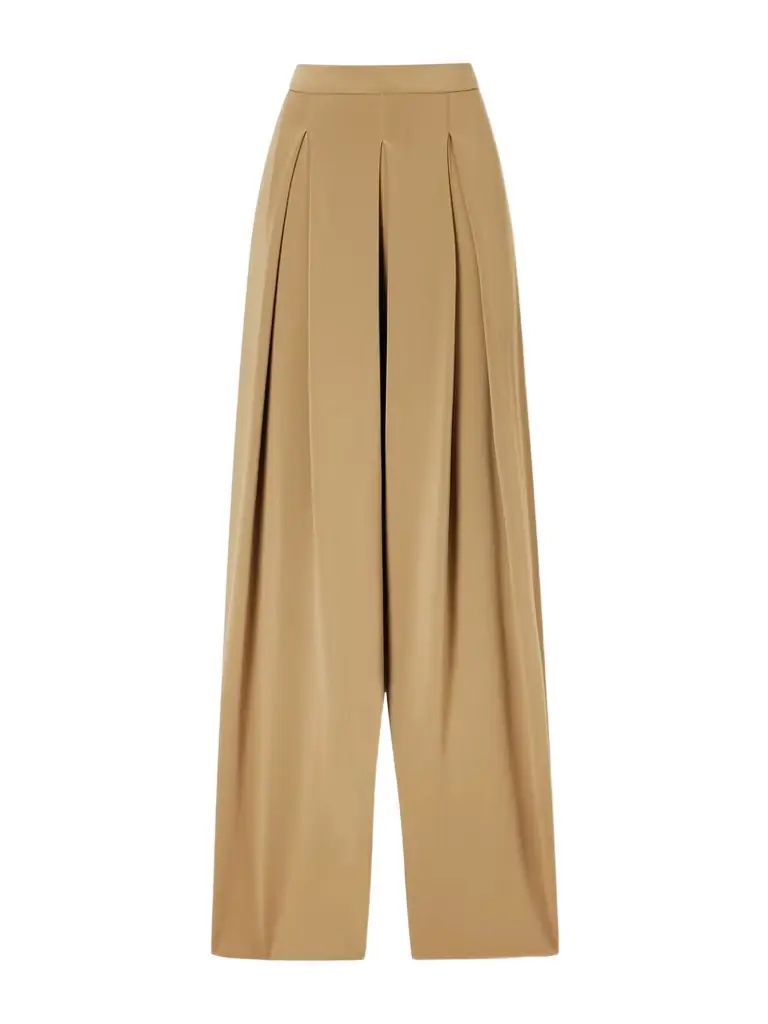 Max Mara Pleated Crepe Wide-leg Pants