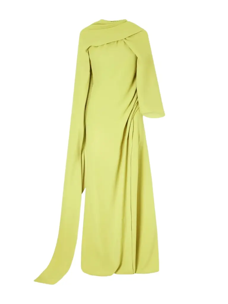 Marmar Halim Draped Crepe Gown