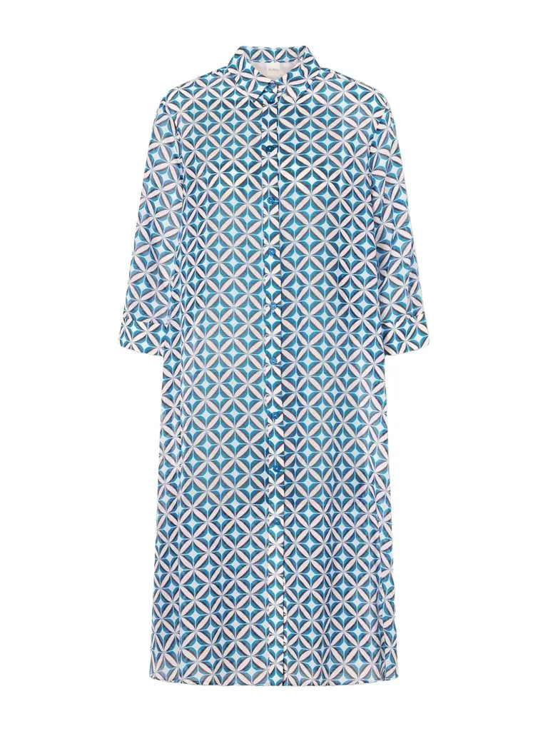Max Mara Beachwear Printed Cotton And Silk-blend Midi Dress